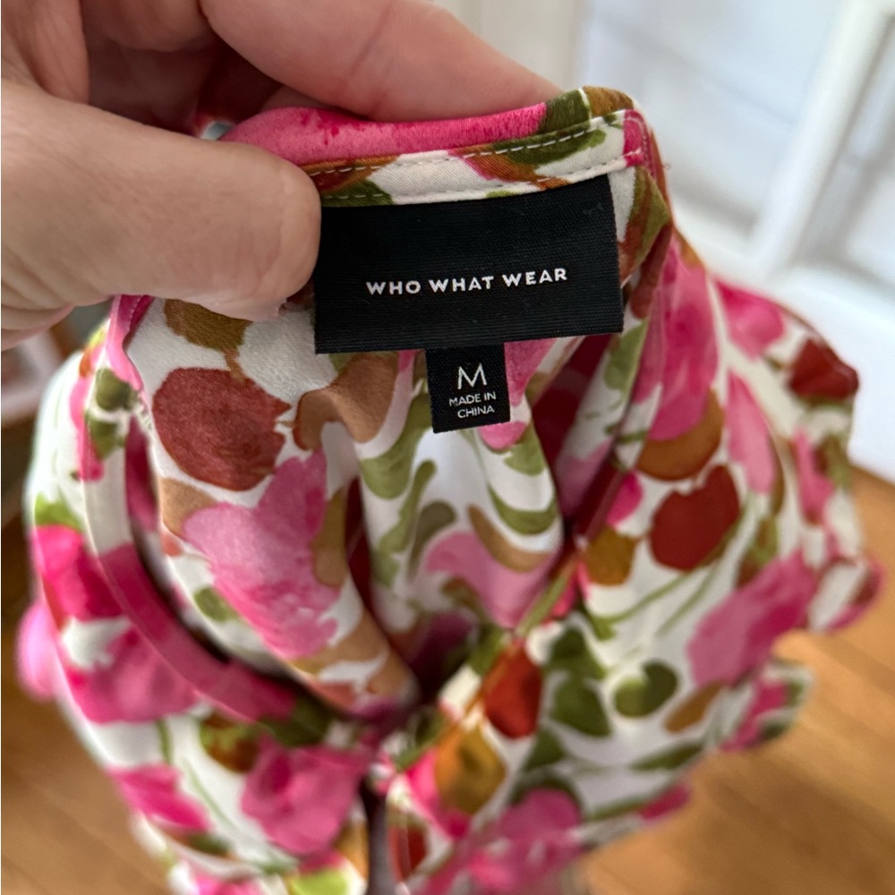 Who What Wear Pink Floral Dress - Size Medium - Picture 4 of 4